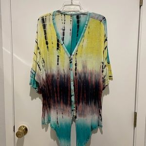 Vibrant front tie blouse